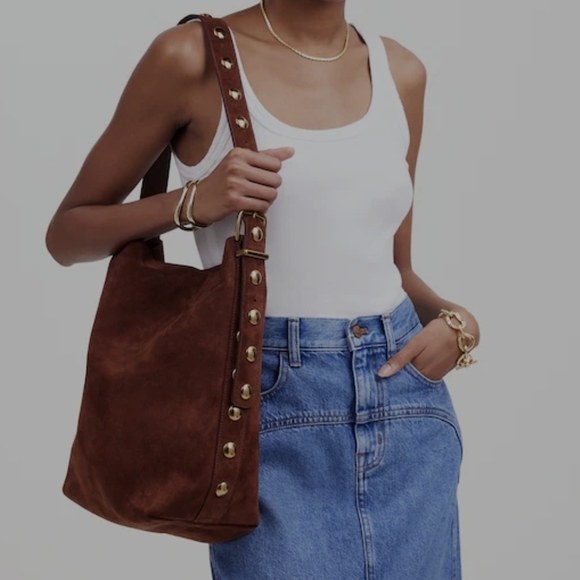 NWT Madewell Essentials Studded Suede Tote - Picture 12 of 12